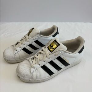 Adidas Superstar White Black Shell Toe Sneakers Mens 6.5 Womens 8